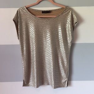The Limited Tops - Gold Metallic Tee The Limited Tops - Gold Metallic Tee